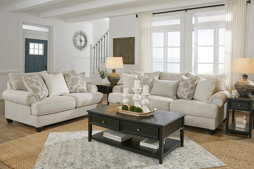 Asanti Fog 2 Piece Sofa & Loveseat Set - Georgia Furniture Mart