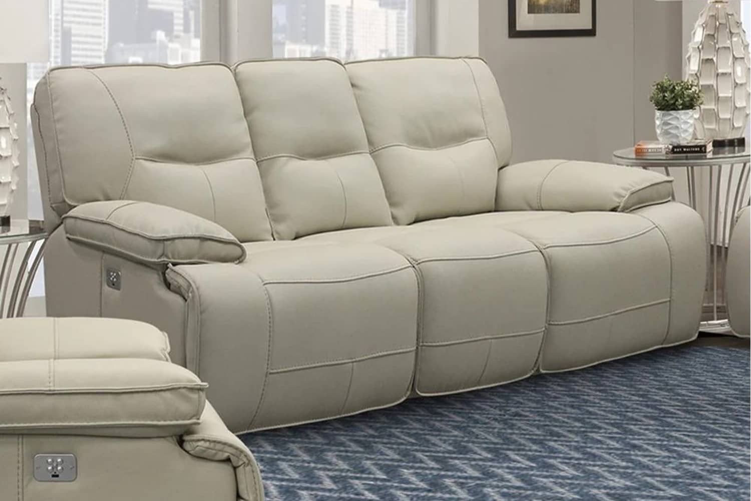 Spartacus Oyster Power Reclining Sofa Furniture Mart