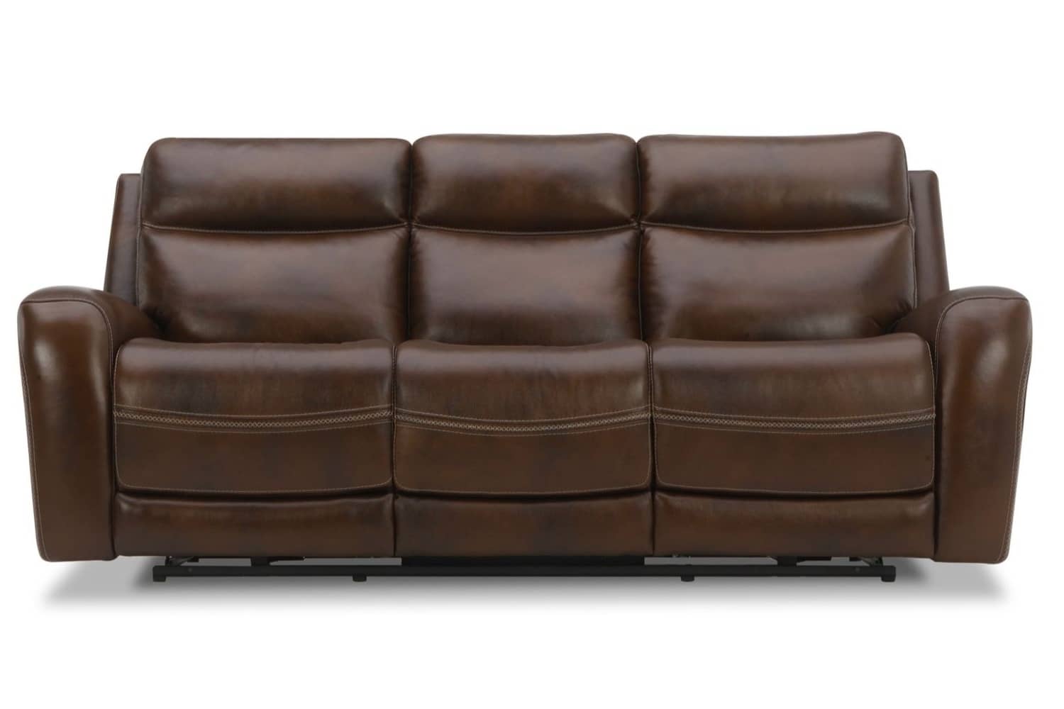 Blair Cognac Leather 2 Piece Power Reclining Sofa & Loveseat Set ...