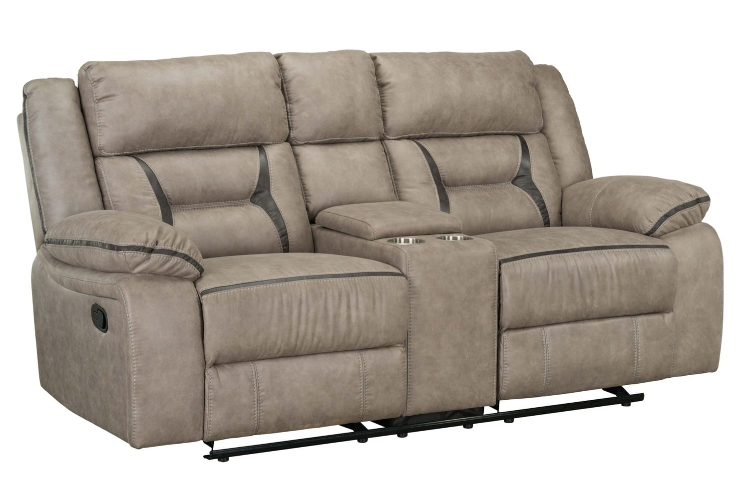 Acropolis Taupe Manual Reclining Loveseat With Console